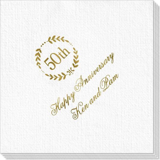 50th Wreath Deville Napkins